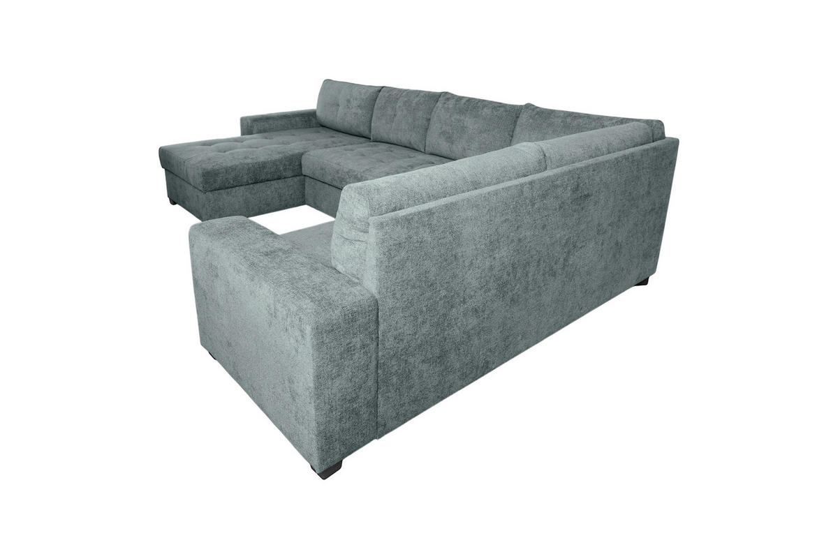 WOHNLANDSCHAFT VALERI Dunkelgrau Chenille  - Dunkelgrau/Schwarz, Design, Kunststoff/Textil (157/305/208cm) - MID.YOU