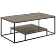 COUCHTISCH Mangoholz massiv 110/60/42 cm rechteckig Graubraun  - Graubraun/Schwarz, Trend, Holz/Metall (110/60/42cm) - Carryhome