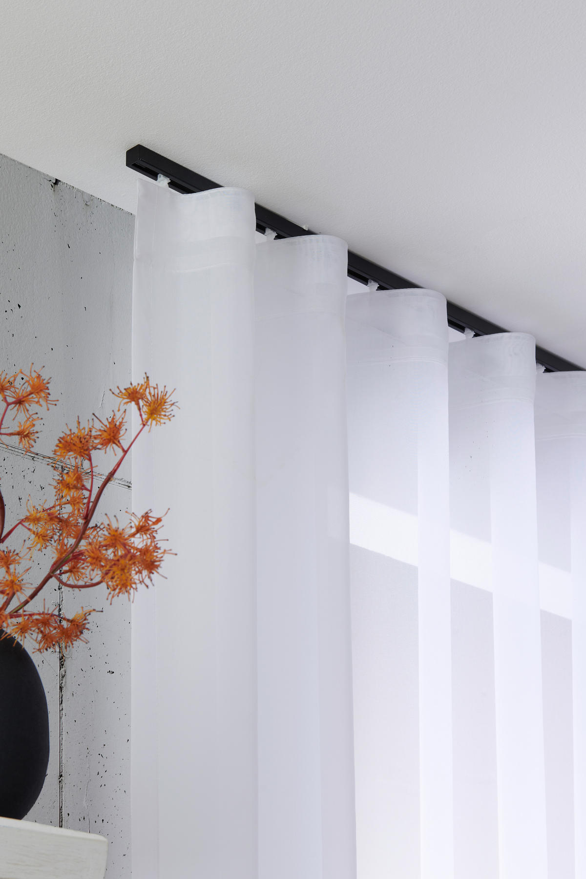 VORHANGSCHIENE - Schwarz, Basics, Metall (200cm) - Homeware