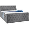 Pat Boxspring, 160/200 cm, gri - negru/gri, Konventionell, plastic/textil (160/200cm) - Esposa