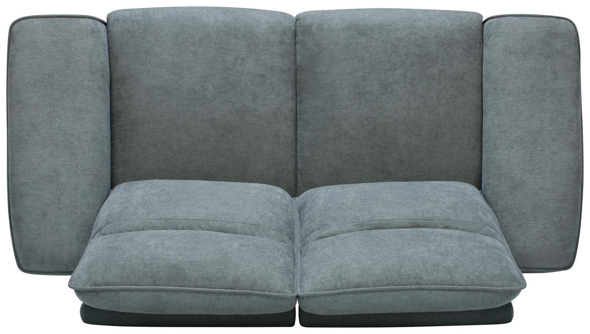 KÉTÜLÉSES KANAPÉ fém, műanyag, textil, faalapú anyag szürke  - fekete/szürke, Konventionell, műanyag/faalapú anyag (170cm) - Celina Home