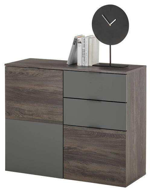 BYRÅ 100/83,5/38 cm  - grå/svart, Lifestyle, trämaterial/plast (100/83,5/38cm) - MID.YOU