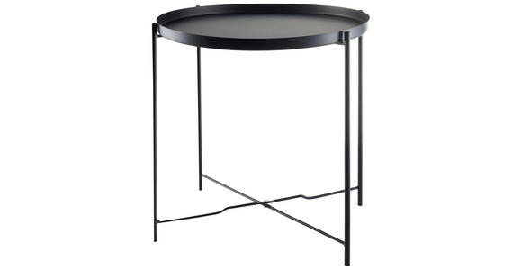 BEISTELLTISCH 41,5/41,5/43 cm Schwarz rund  - Schwarz, Basics, Metall (41,5/41,5/43cm) - Ambia Home