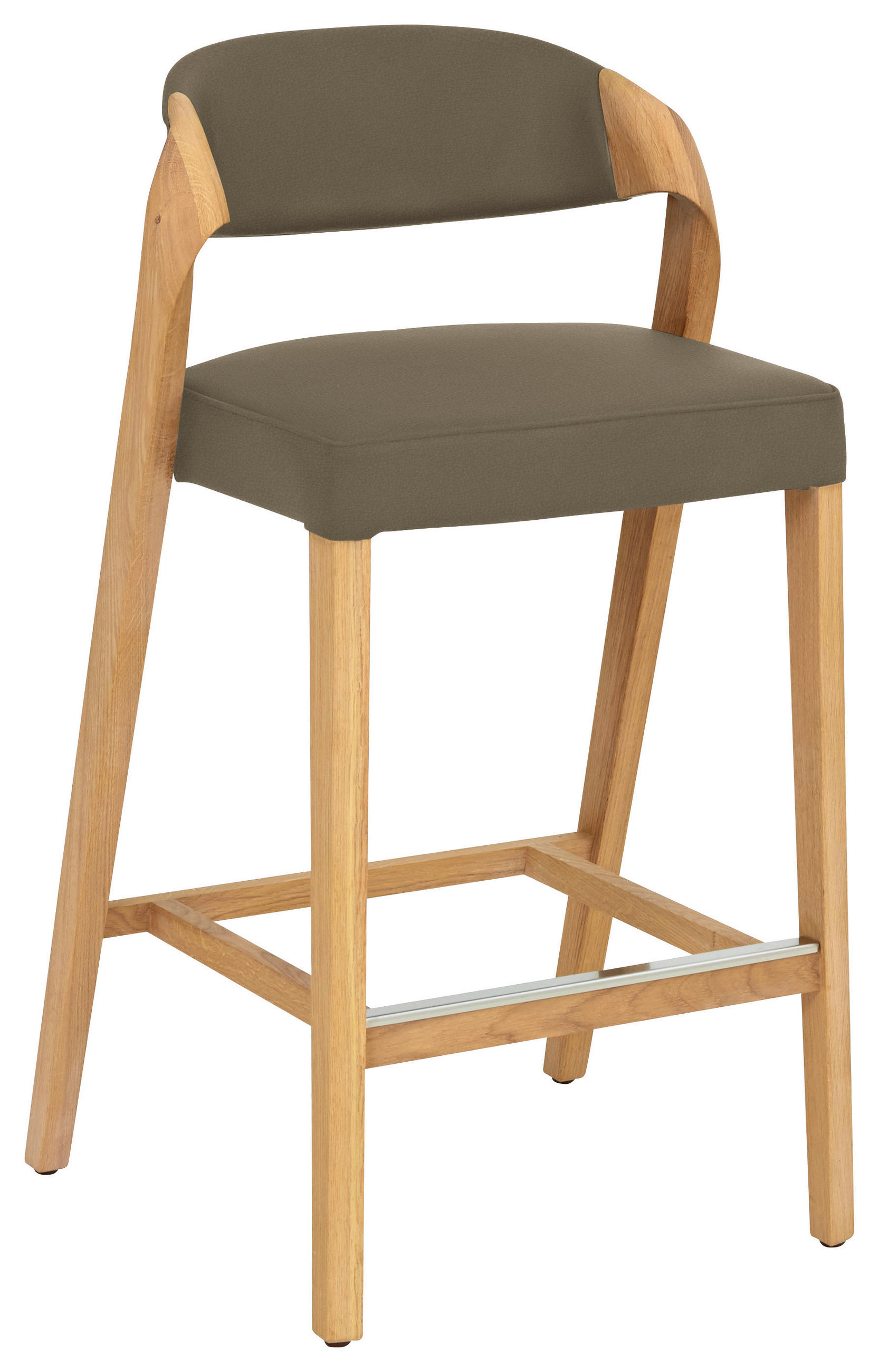 TRESENSTUHL in Schlammfarben, Eichefarben  - Schlammfarben/Eichefarben, Natur, Leder/Holz (51/93/49cm) - Voglauer