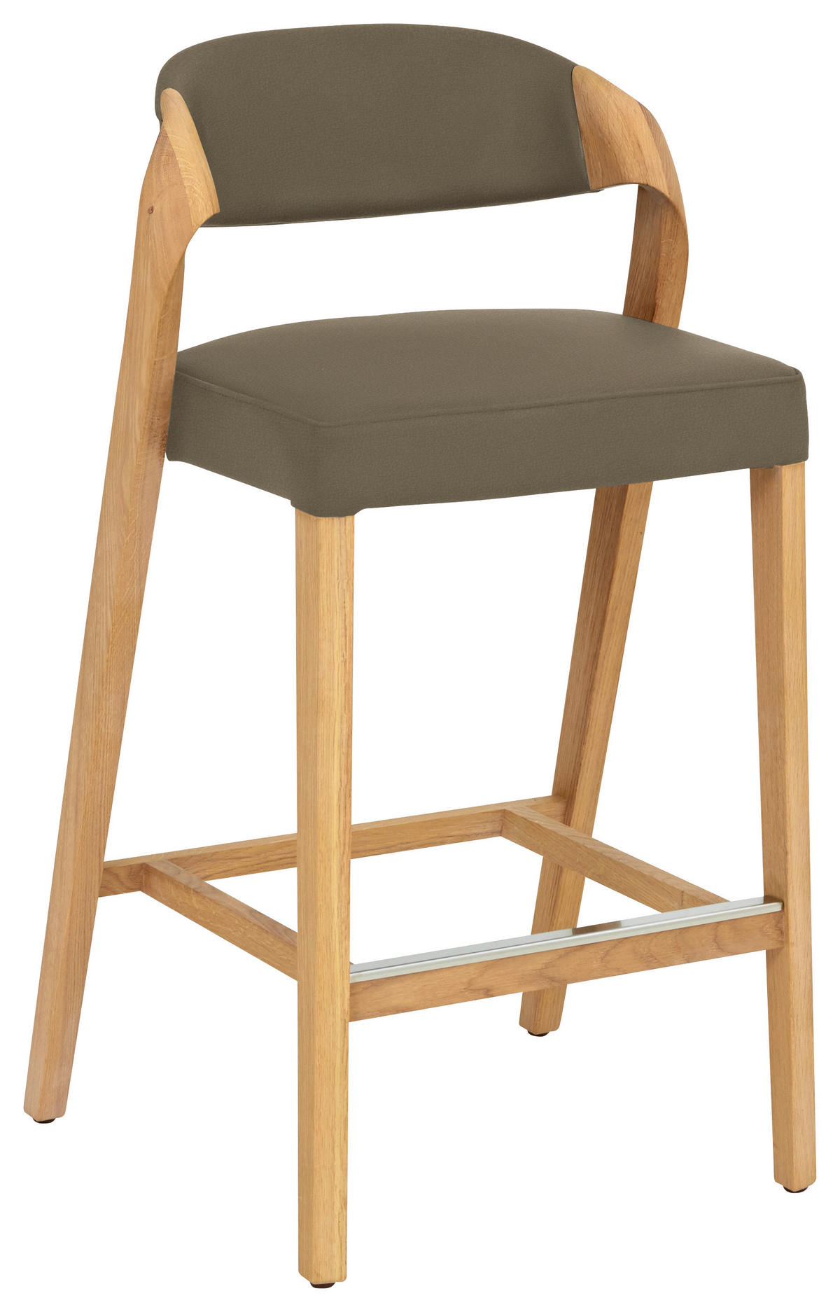 TRESENSTUHL in Schlammfarben, Wildeiche  - Wildeiche/Schlammfarben, Natur, Leder/Holz (51/93/49cm) - Voglauer