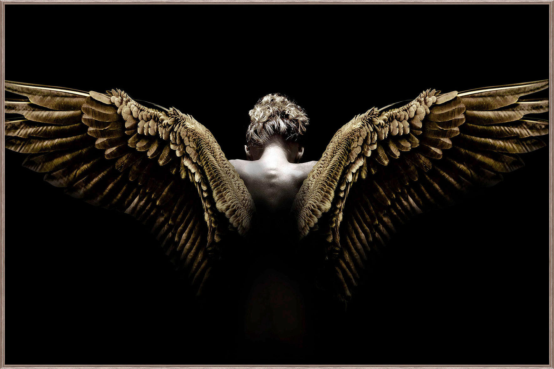 GLASBILD 120/80 cm  - Messingfarben/Goldfarben, Basics, Glas/Papier (120/80cm) - Monee