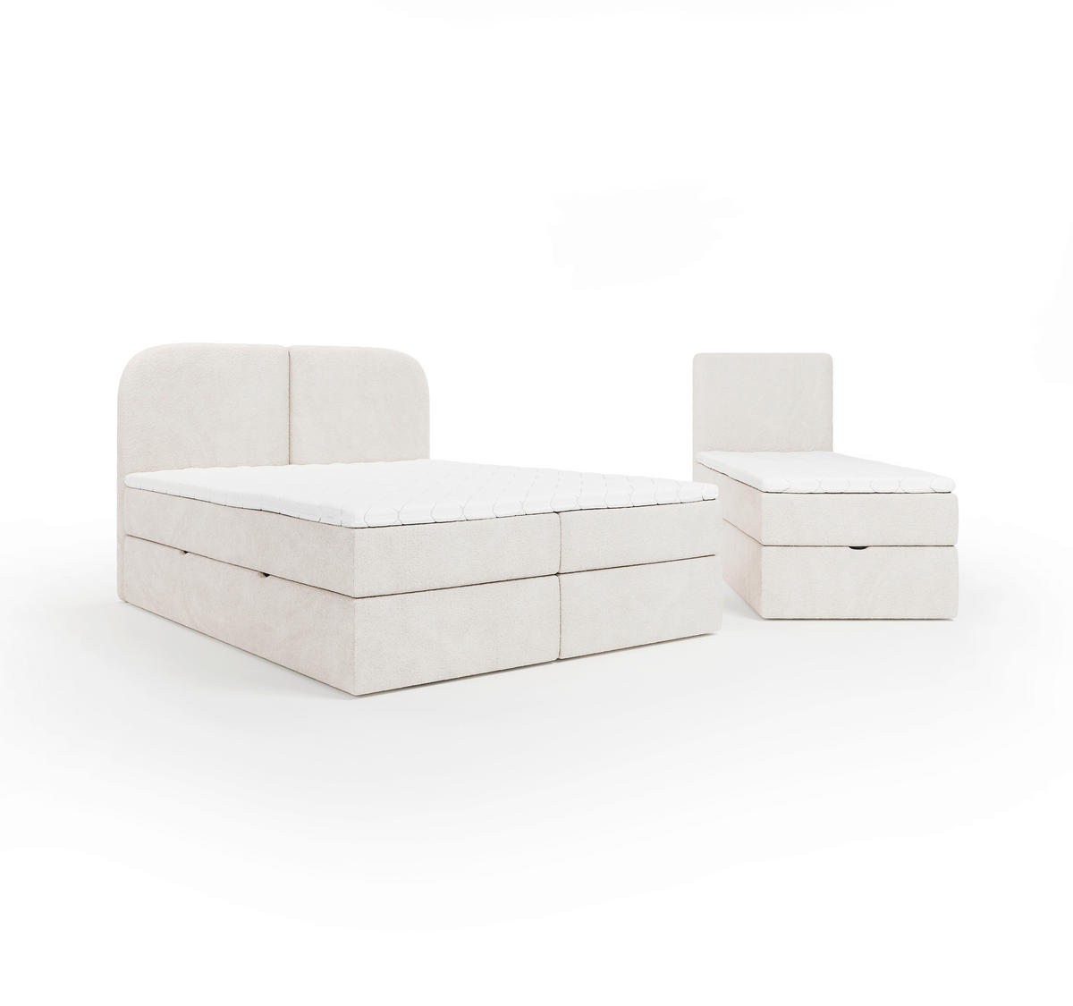 FAMILIENBETT - Creme/Schwarz, Modern, Holz/Holzwerkstoff (270/200cm) - Livetastic
