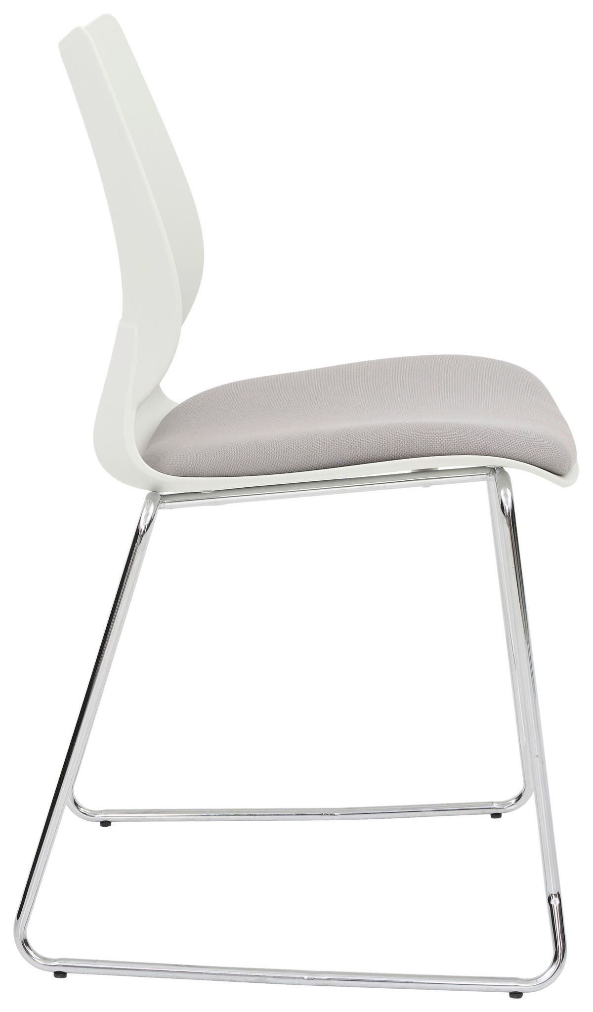 STUHL  in Eisen Webstoff Metall, Kunststoff, Textil matt  - Chromfarben/Hellgrau, MODERN, Kunststoff/Textil (51,5/85.5/58.5cm) - Hom`in