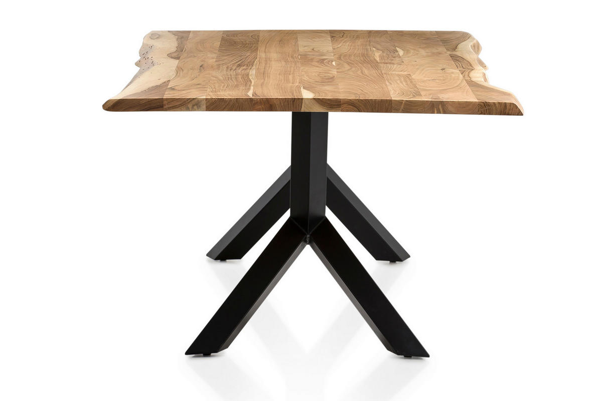 ESSTISCH in Holz 220/110/76,5 cm  - Schwarz/Naturfarben, MODERN, Holz/Metall (220/110/76,5cm) - Livetastic