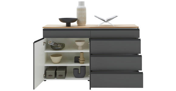 SIDEBOARD  in 180/102/41 cm  - Eichefarben/Schwarz, Design, Holz/Holzwerkstoff (180/102/41cm) - Dieter Knoll