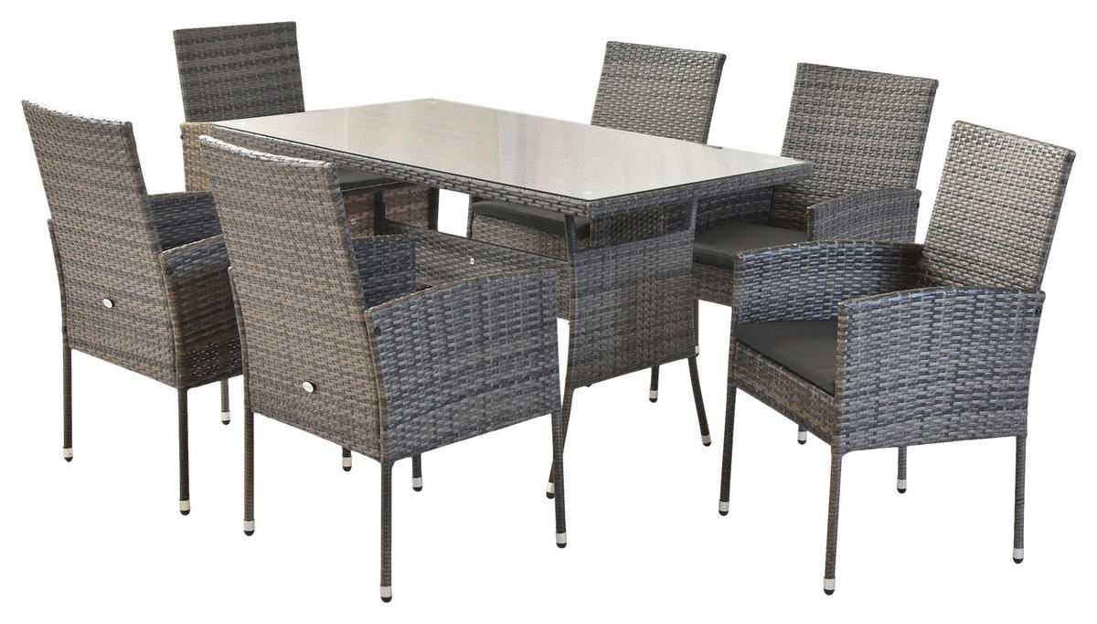 GARTENSET 13-teilig  - Grau, MODERN, Kunststoff/Metall - Gardenson