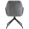 ARMLEHNSTUHL  Sitzfläche 360° drehbar, automatische Rückholfunktion Leinenoptik  - Schwarz/Grau, Design, Textil/Metall (62/89/63cm) - Dieter Knoll