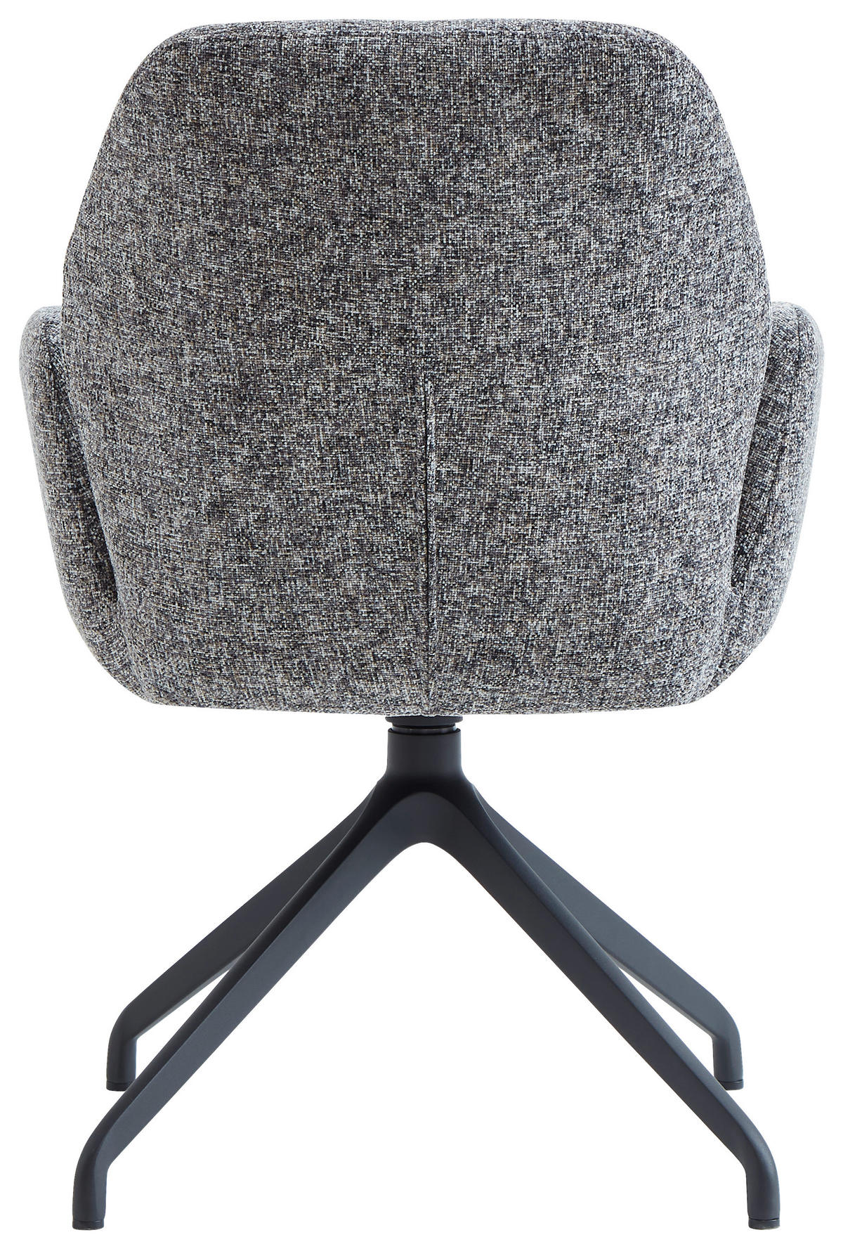ARMLEHNSTUHL  Sitzfläche 360° drehbar, automatische Rückholfunktion Leinenoptik  - Schwarz/Grau, Design, Textil/Metall (62/89/63cm) - Dieter Knoll