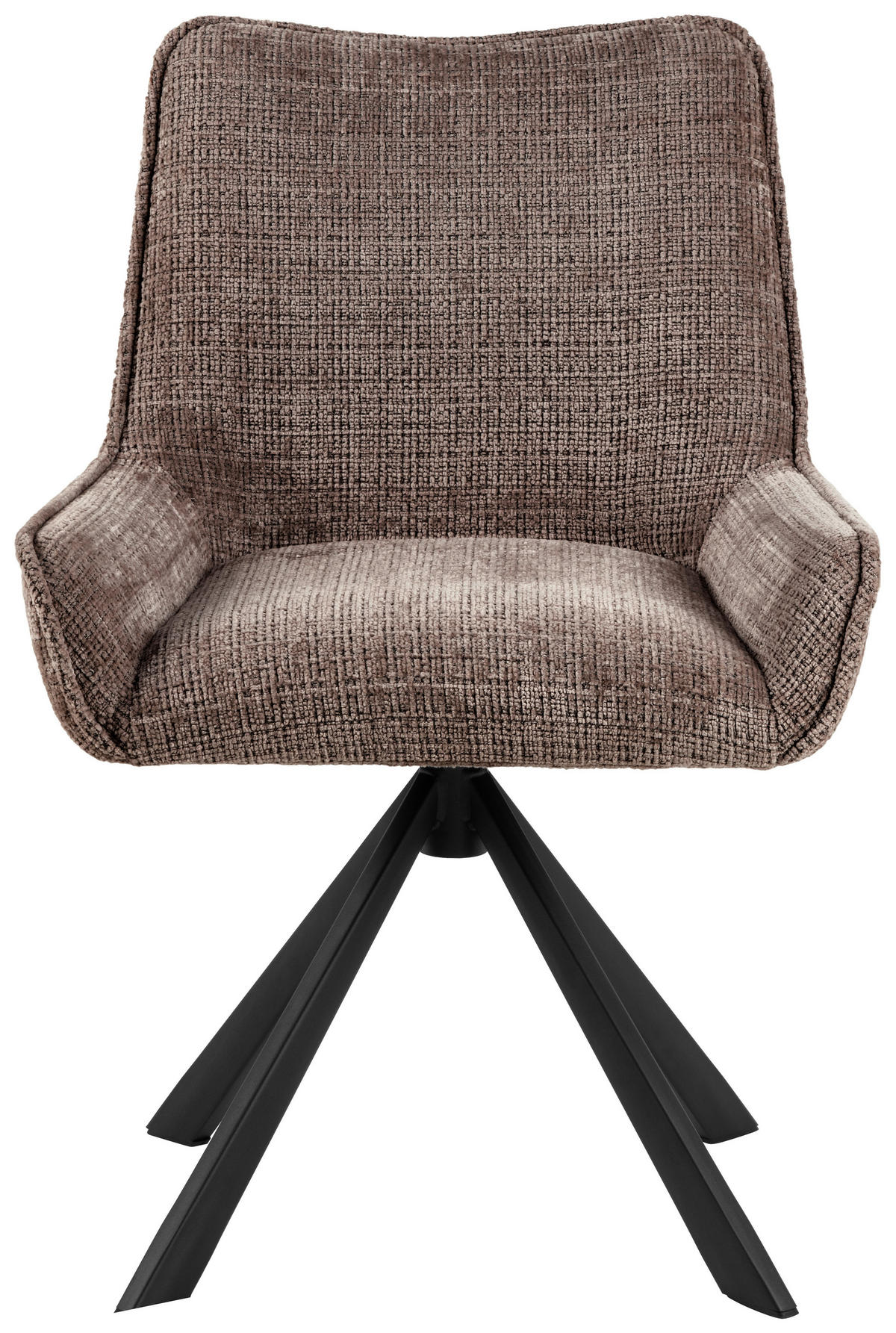 STUHL Flachgewebe Braun  - Schwarz/Braun, Trend, Textil/Metall (59/81/56cm) - MID.YOU