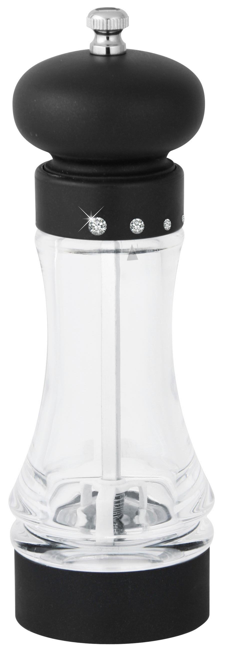 MLINAC ZA SOL  - prozirno/crna, Konvencionalno, metal/plastika (19cm) - Fackelmann
