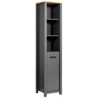 HOCHSCHRANK 42/197/40 cm  - Anthrazit/Schwarz, Natur, Holzwerkstoff/Metall (42/197/40cm) - home24