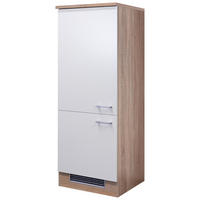 GERÄTEUMBAUSCHRANK 60/160,6/60 cm  in Weiß, Sonoma Eiche  - Alufarben/Weiß, KONVENTIONELL, Holzwerkstoff/Kunststoff (60/160,6/60cm) - FlexWell