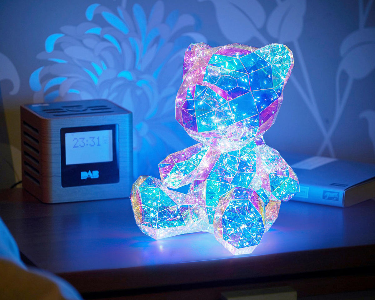 LED-DEKOLEUCHTE Bär 19/20/25 cm   - Transparent/Perlmutt, Design, Kunststoff (19/20/25cm) - Novel