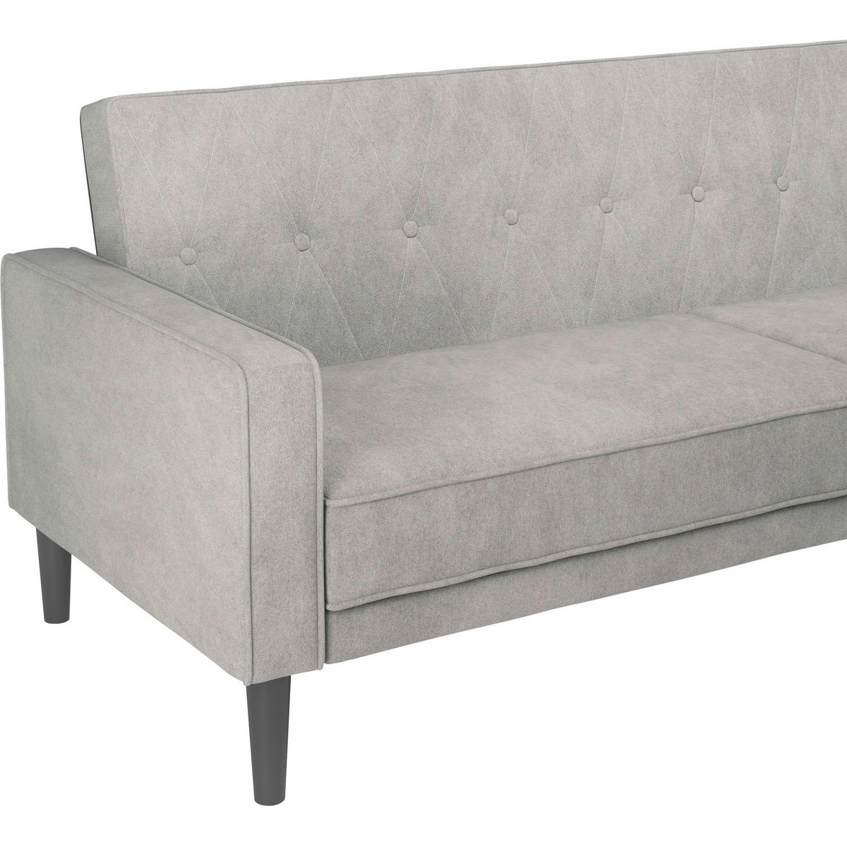 SCHLAFSOFA AARHUS in Webstoff Hellgrau Skandinavisch, Modern  - Hellgrau/Braun, Basics, Holz/Textil (213/81/86cm) - Livetastic