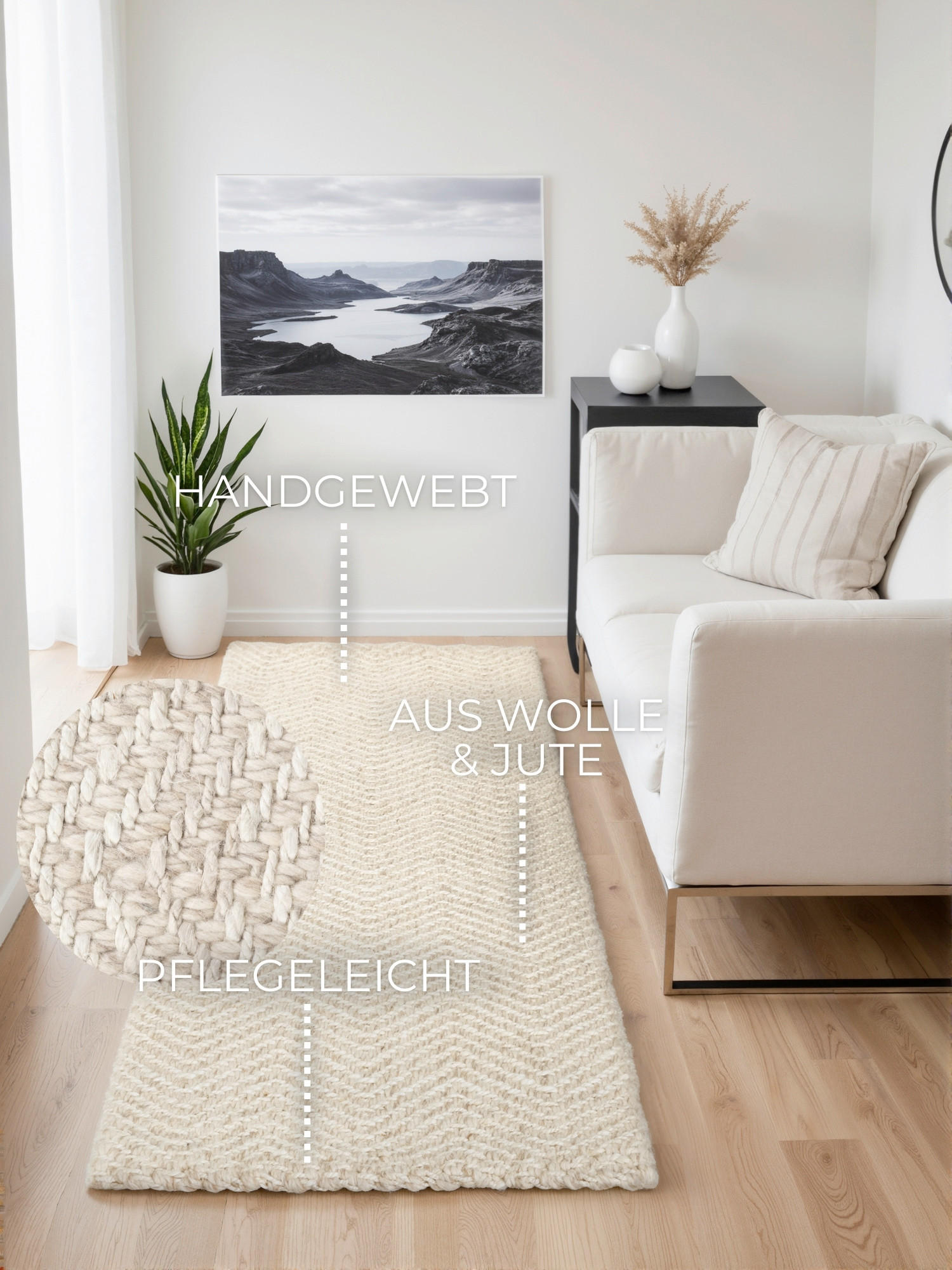 LÄUFER 80/200 cm Majoli  - Creme, Basics, Textil (80/200cm) - Elle Decoration