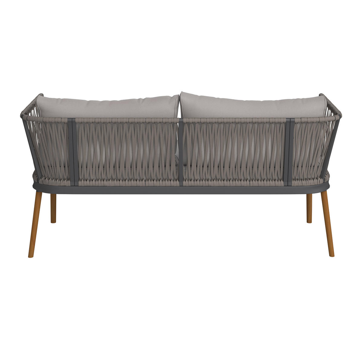 GARTENSET Webstoff Akazie massiv Eisen  - Schwarz/Akaziefarben, MODERN, Holz/Textil (110/161,7/40/75,8/70/77cm) - Ambia Garden