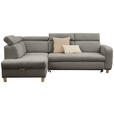 ECKSOFA inkl. Funktionen Dunkelgrau Samt  - Dunkelgrau, Design, Holz/Textil (206/261cm) - Venda