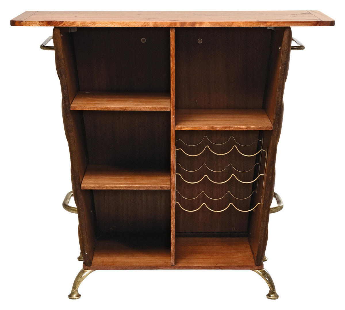 BAR in Braun, Eichefarben, Goldfarben  - Eichefarben/Goldfarben, Design, Holzwerkstoff/Textil (120/104/48cm)