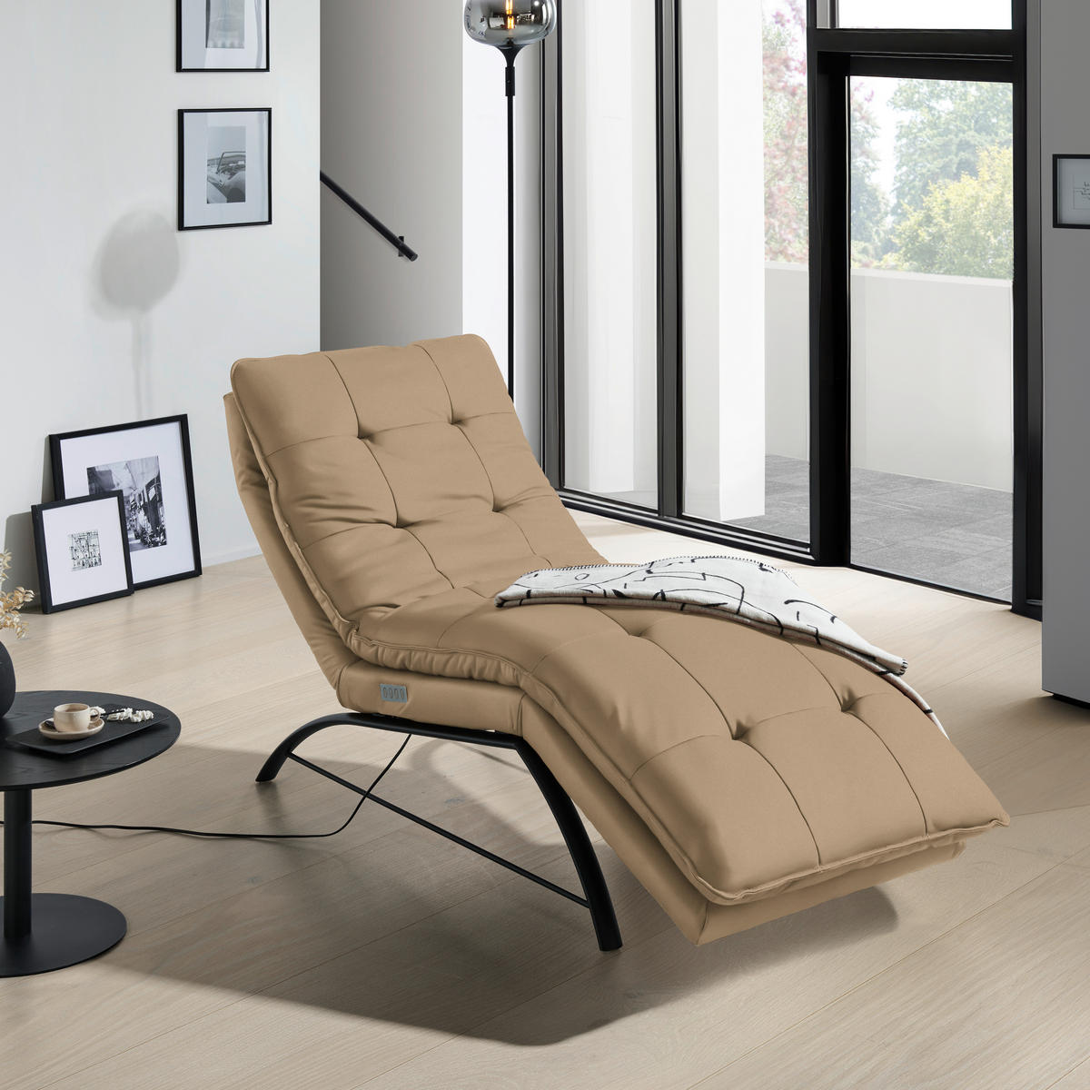 LIEGE Echtleder Hellbraun  - Hellbraun/Schwarz, Design, Leder/Metall (75/91/170cm) - Chilliano