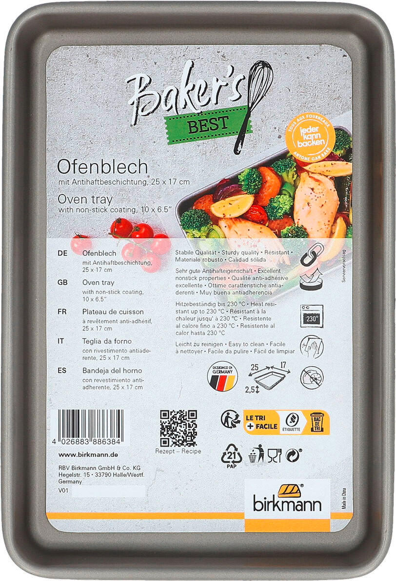 BACKBLECH - Silberfarben, KONVENTIONELL, Metall (17/25/2,5cm) - Birkmann