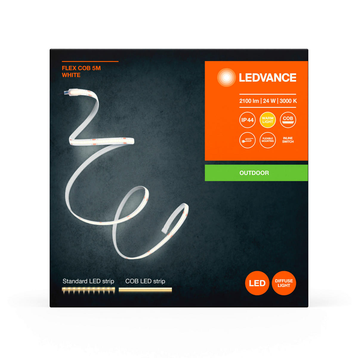 LED-STRIP  Flex COB  - Weiß, Basics, Kunststoff (505/1,2/0,04cm) - Ledvance