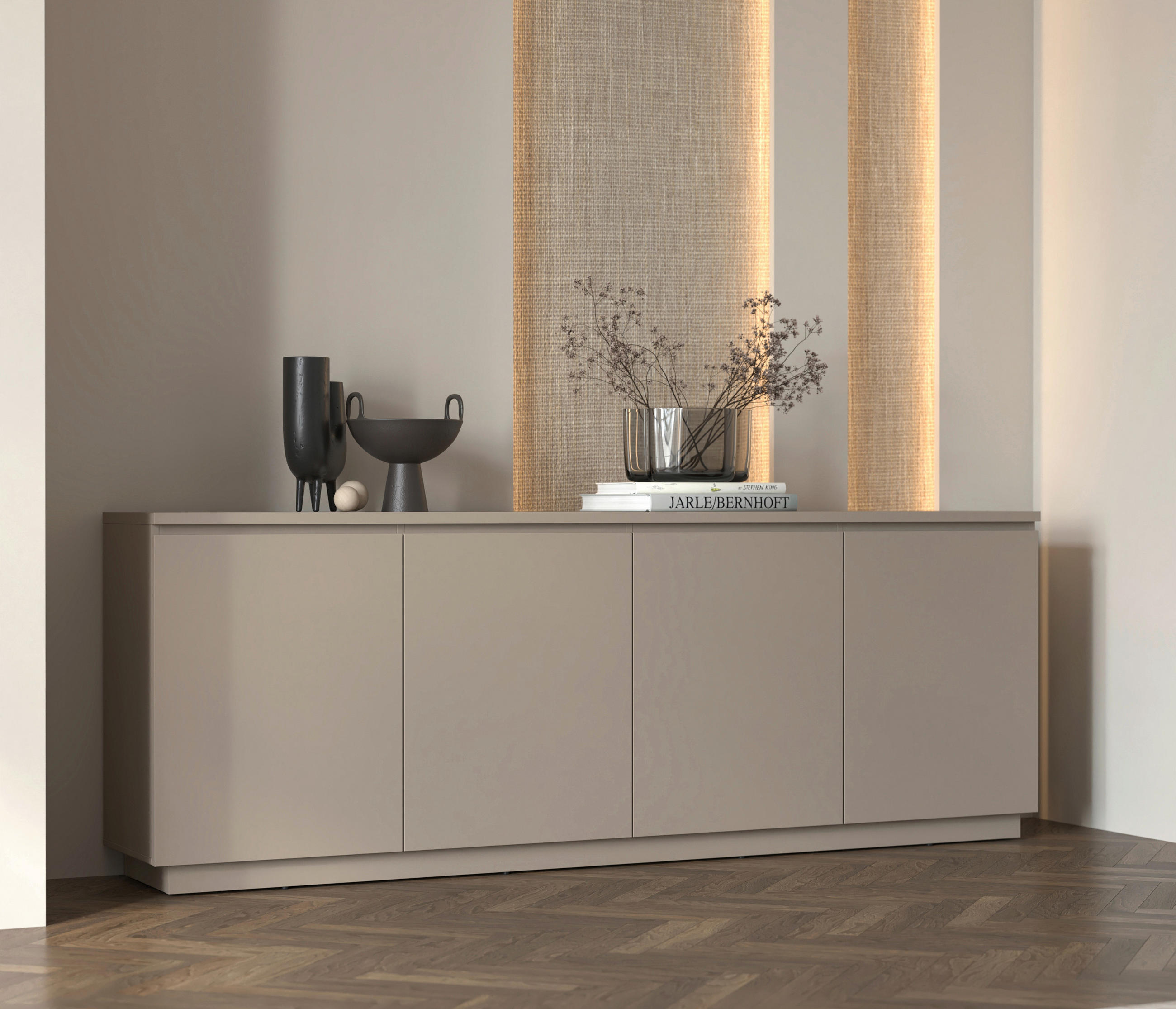 SIDEBOARD Bilbao  in 200/72/34,5 cm  - Taupe, Design, Holzwerkstoff (200/72/34,5cm) - MID.YOU