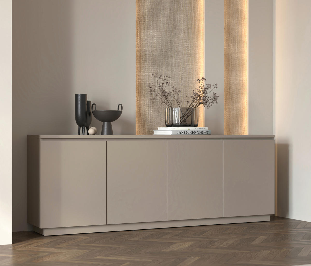 SIDEBOARD Bilbao  in 200/72/34,5 cm  - Taupe, Design, Holzwerkstoff (200/72/34,5cm) - MID.YOU
