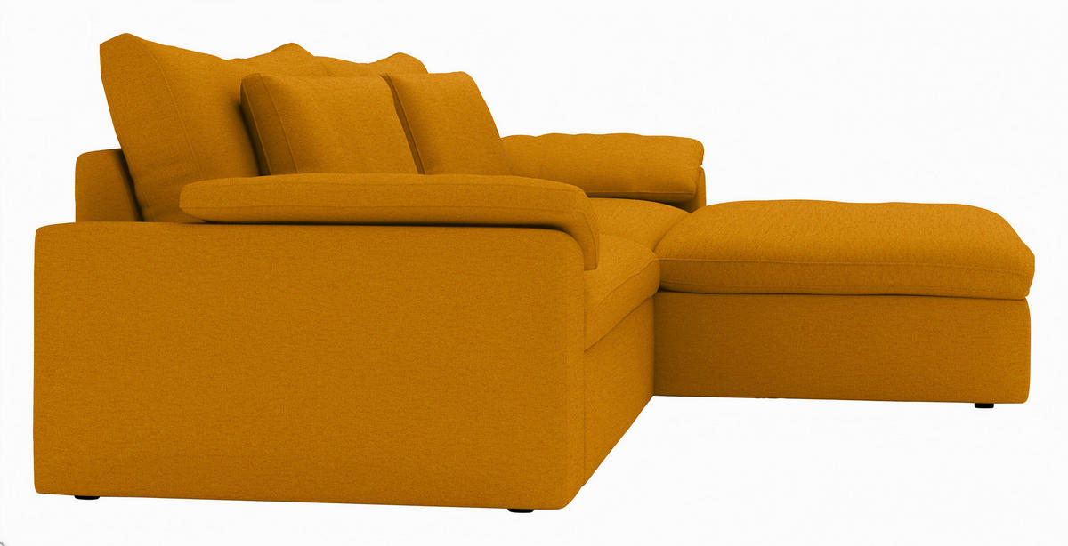 ECKSOFA Flachgewebe Currygelb  - Currygelb/Schwarz, Modern, Kunststoff/Textil (306/198cm) - Carryhome