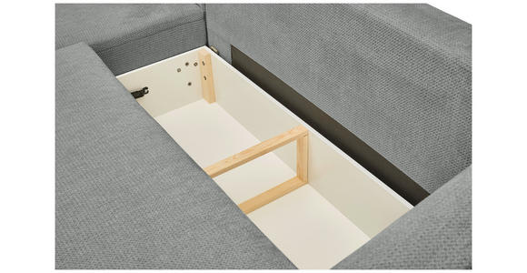 ECKSOFA  in Chenille Grau  - Schwarz/Grau, MODERN, Kunststoff/Textil (179/287cm) - Carryhome