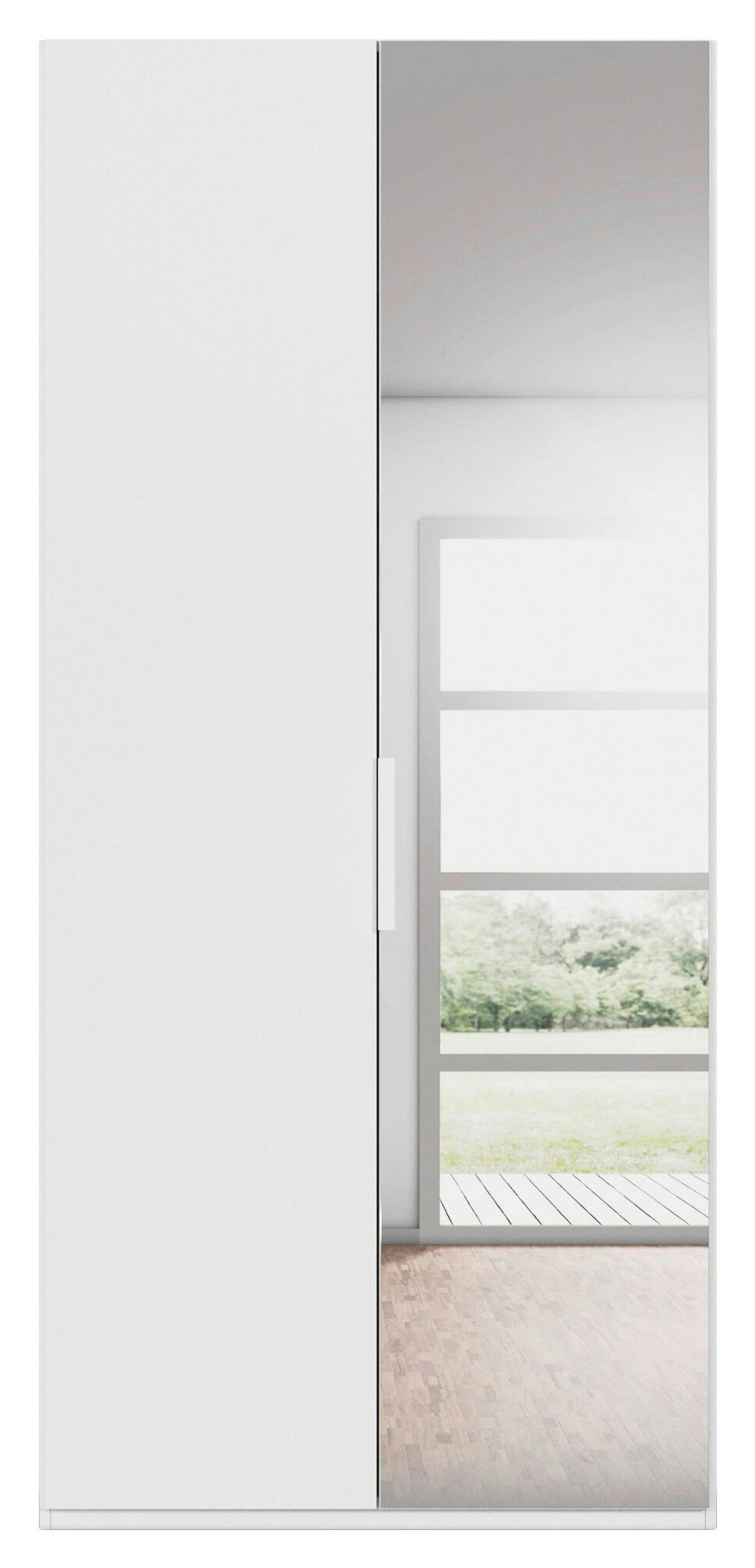 DREHTÜRENSCHRANK 101/235/61 cm,  in Weiß, 2-türig  - Weiß, Basics, Glas/Holzwerkstoff (101/235/61cm) - Novel