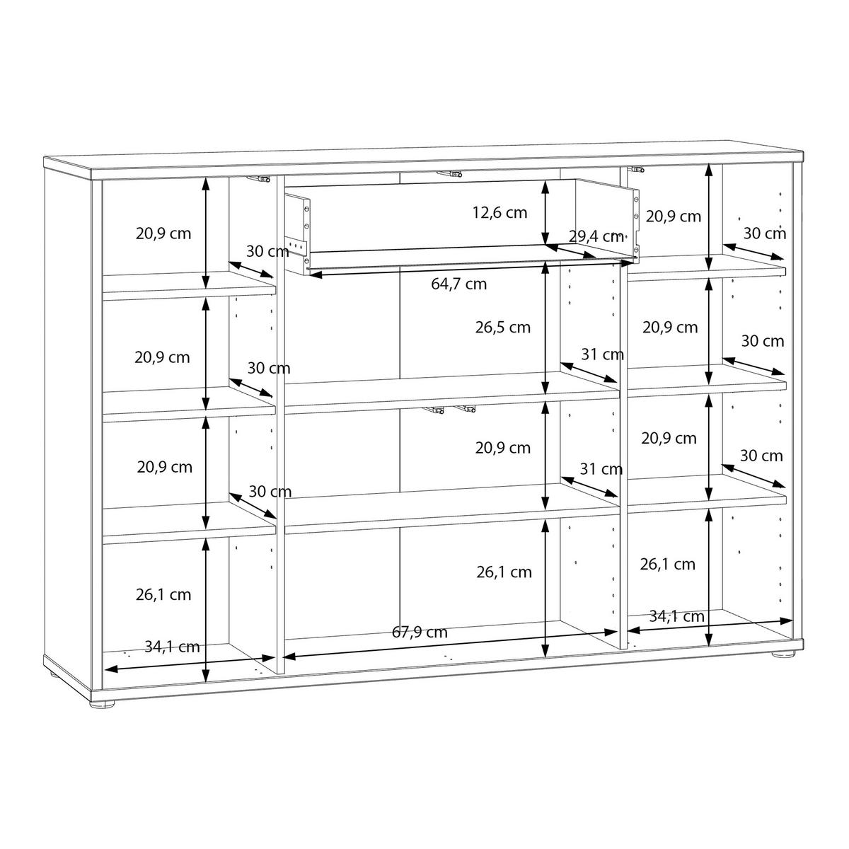 SCHUHSCHRANK Sandfarben  - Sandfarben/Grau, MODERN, Holzwerkstoff/Kunststoff (143,9/99,1/34,9cm) - Carryhome