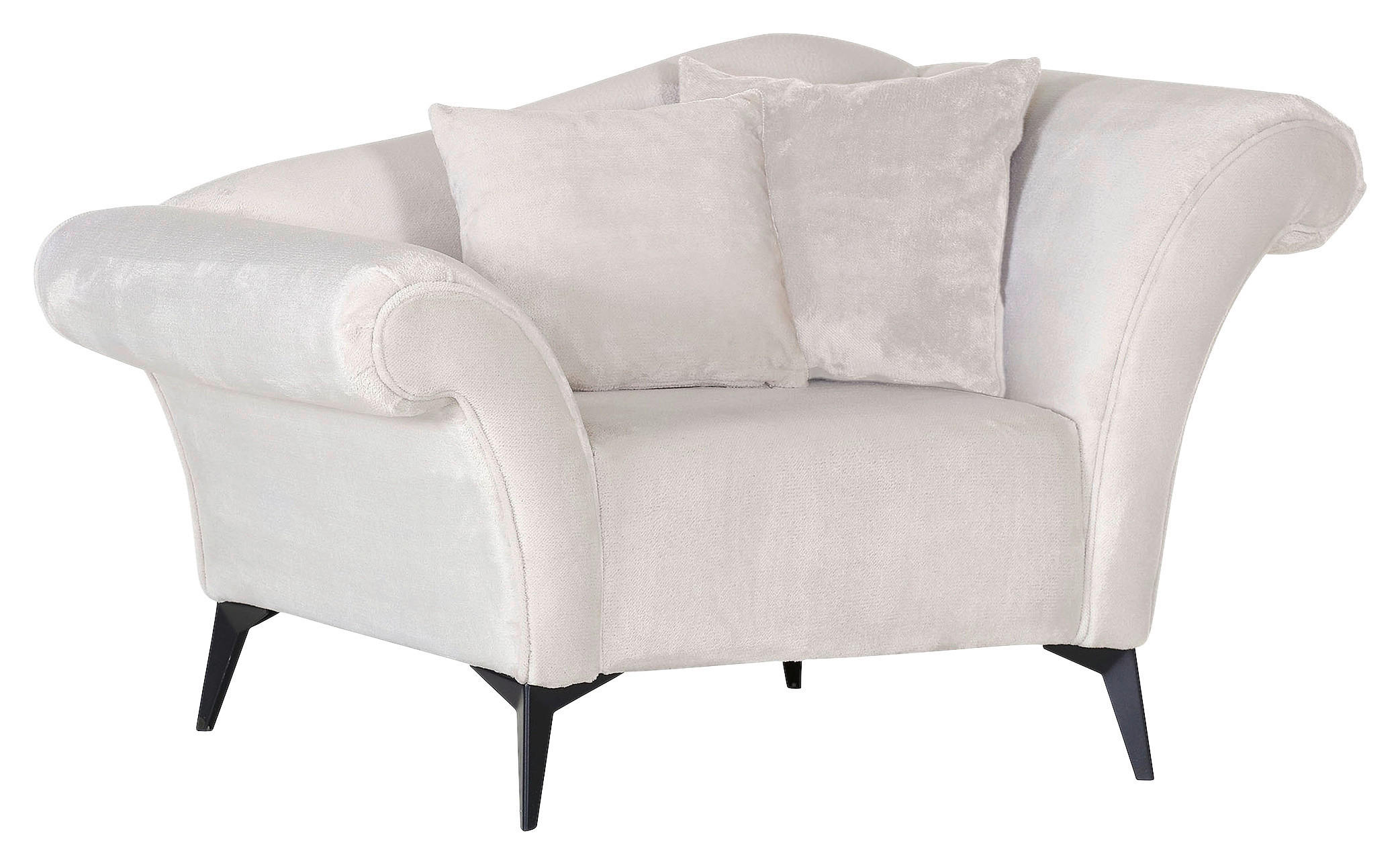 Fotoliu din textil, alb - alb/negru, Design, metal/textil (138/83/85cm) - Ambia Home