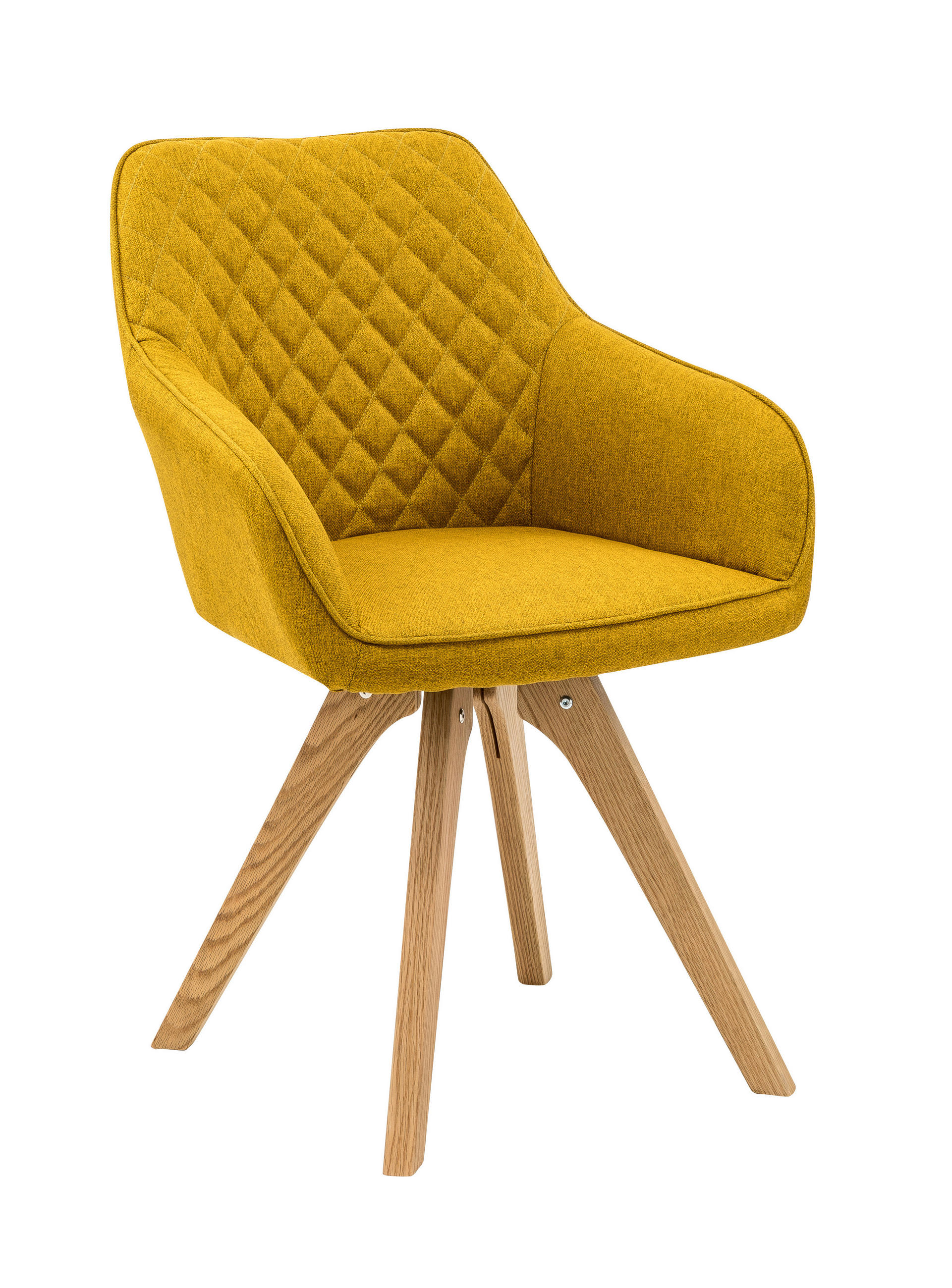ARMLEHNSTUHL-SET 2 Stück  in Webstoff  - Currygelb/Naturfarben, MODERN, Holz/Textil (59/88/61cm) - Livetastic