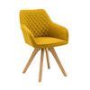 ARMLEHNSTUHL-SET 2 Stück  in Webstoff  - Currygelb/Naturfarben, MODERN, Holz/Textil (59/88/61cm) - Livetastic