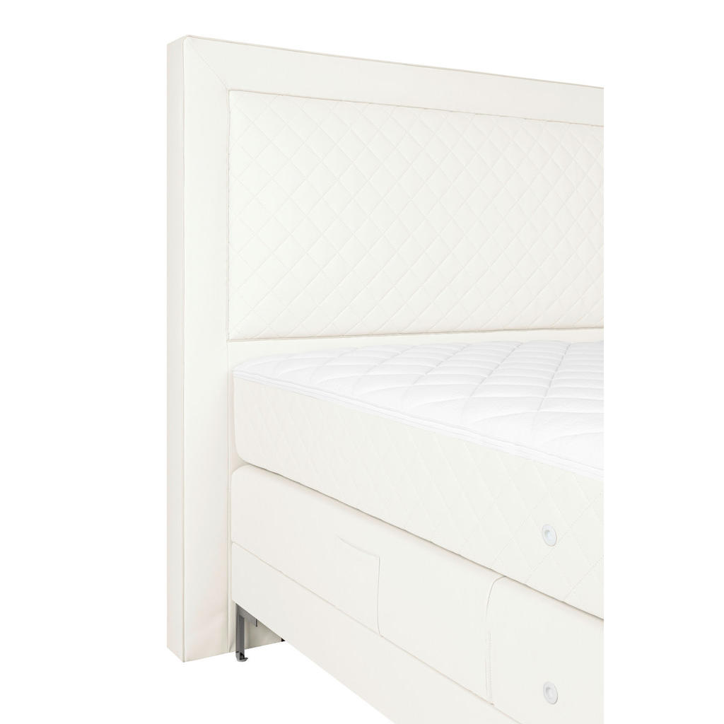 Thumbnail - Welnova Boxspringbett, Weiß, Textil, H3 + H5, 7-Zonen, Höhe ca. 21 cm, 160x200 cm, gepolstertes Kopfteil, in verschieden...