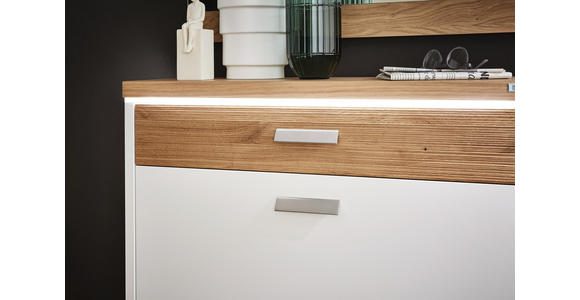 SCHUHSCHRANK 92/95/31 cm - Eichefarben/Silberfarben, Design, Holz/Holzwerkstoff (92/95/31cm) - Dieter Knoll