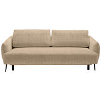 SCHLAFSOFA in Chenille Hellbraun  - Hellbraun/Schwarz, Konventionell, Textil/Metall (228/75/98cm) - Carryhome