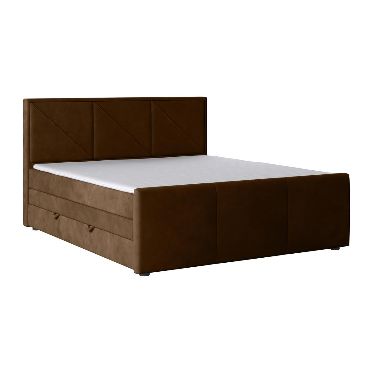 POSTELJA BOXSPRING 180 cm   x 200 cm  , kovina, umetna masa, tekstil, karton, leseni material rjava  - črna/rjava, Moderno, kovina/umetna masa (180/200cm) - MID.YOU