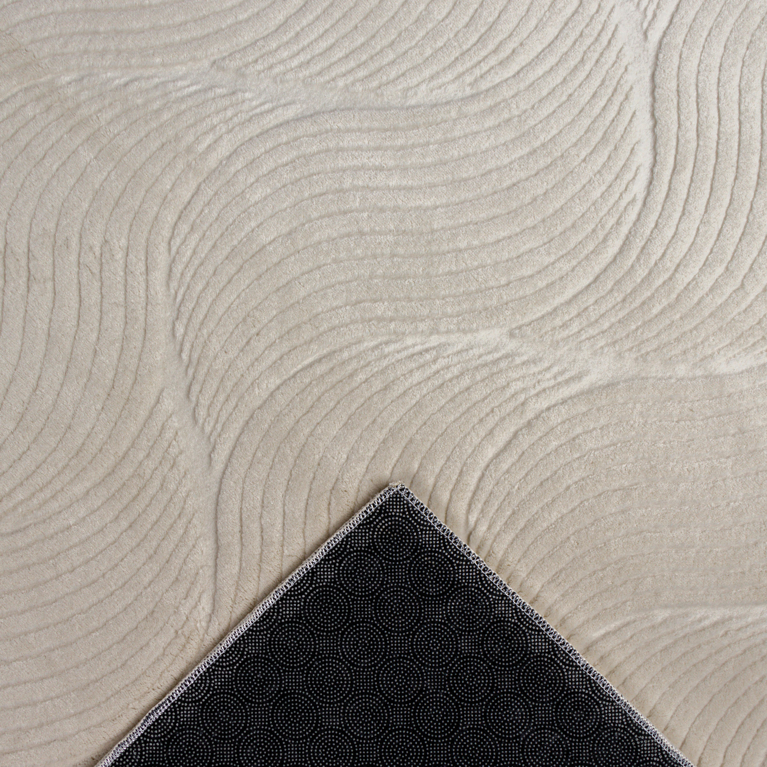Thumbnail - Novel Webteppich Stilo, Creme, Textil, Struktur, rechteckig, 120x160 cm, Oeko-Tex® Standard 100, waschbar, für Fußbodenh...
