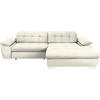 ECKSOFA in Mikrofaser Weiss  - Chromfarben/Weiss, Design, Textil/Metall (265/180cm) - Carryhome