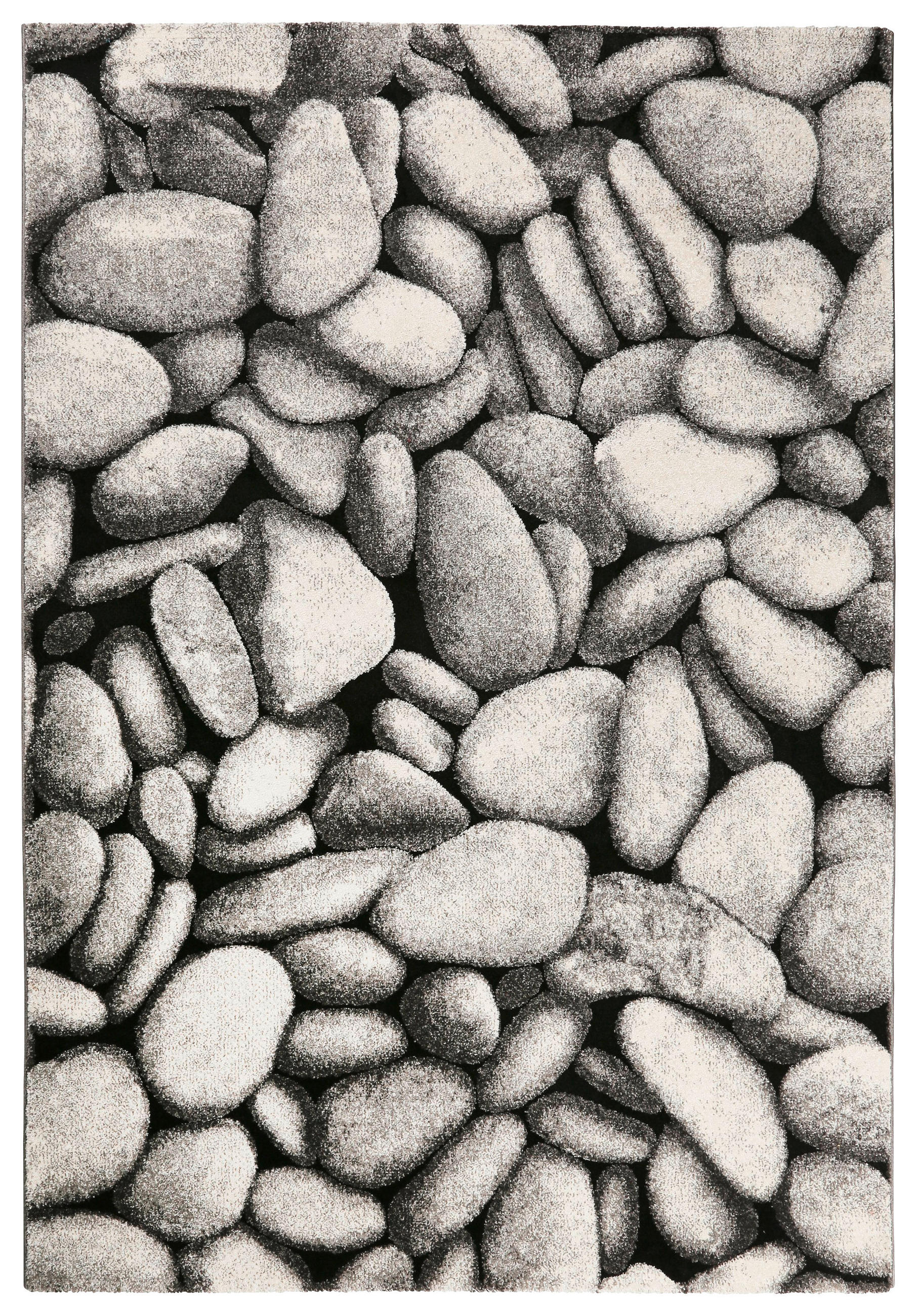 Wecon Home Webteppich Stony Island Grau, Schwarz, Silber 120x170 cm