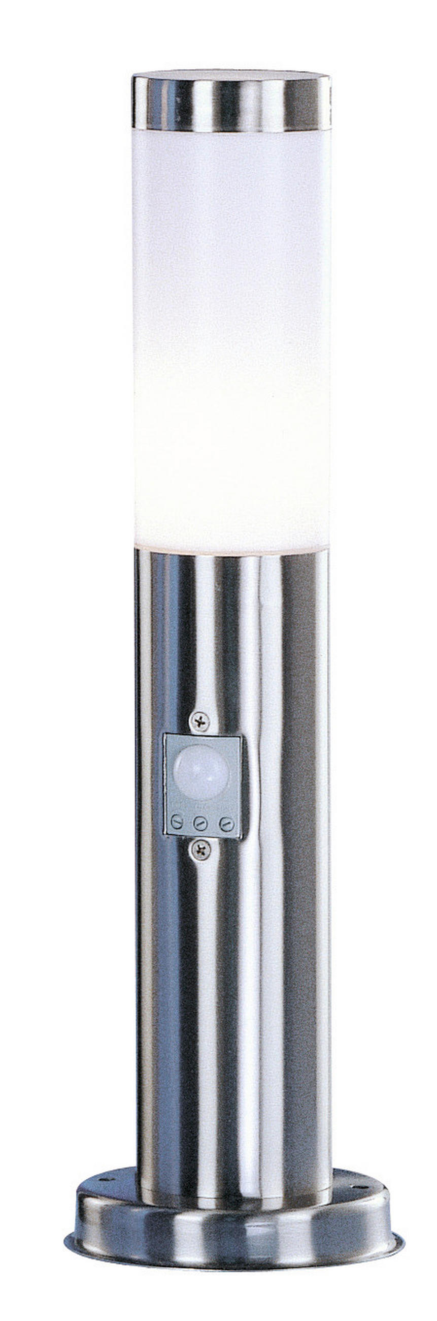 WEGELEUCHTE 12,7/45 cm   - Edelstahlfarben/Opal, Basics, Kunststoff/Metall (12,7/45cm) - Globo