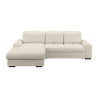 ECKSOFA Chenille Hellgrau  - Hellgrau/Schwarz, Konventionell, Holz/Textil (203/286cm) - MID.YOU