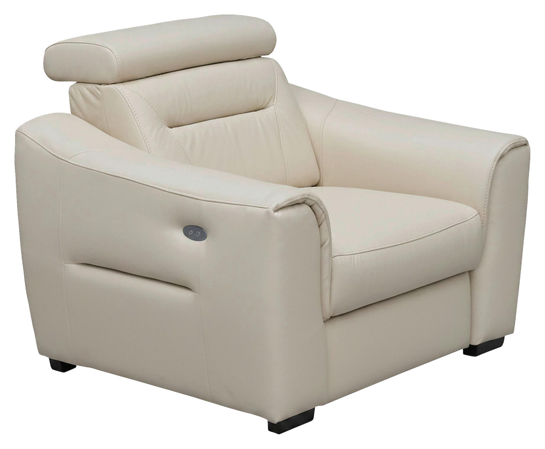 RELAXSESSEL Lederlook Echtleder Relaxfunktion, Kopfteilverstellung, Rücken echt    - Wengefarben/Creme, Design, Leder/Holz (100/104/102cm) - Celina Home