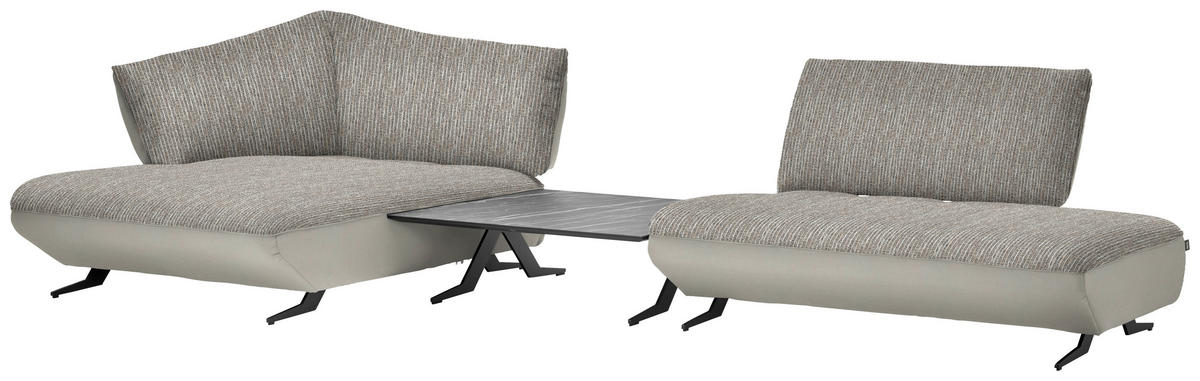 ECKSOFA in Webstoff, Struktur Naturfarben, Sandfarben  - Sandfarben/Anthrazit, Design, Textil/Metall (172/265cm) - Joop!